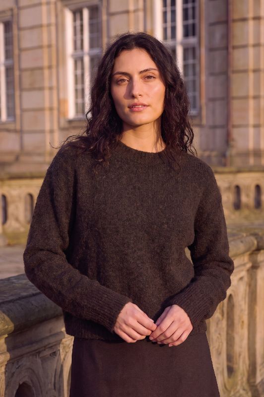 La Rouge Carol knit | Brun klassisk uldstrik