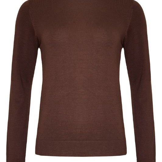 Ofelia Fri rullekrave strik i viskose I pullover i brun