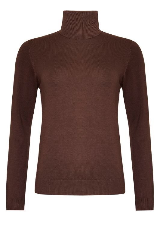 Ofelia Fri rullekrave strik i viskose I pullover i brun