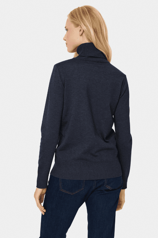 Saint Tropez Mila strik | Strikket rullekrave pullover i mørkeblå