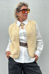 Gaspar Duffy vest I Cool teddy vest i off-white