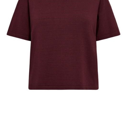 Freequent Rose pullover I Kortærmet strikbluse i bordeaux