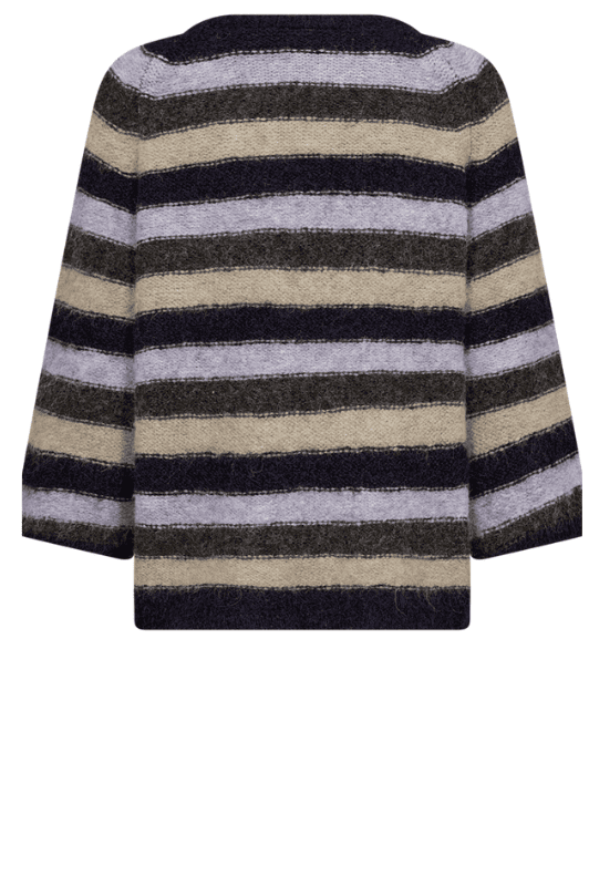 Freequent Lulu stribet strik pulli i lilla toner
