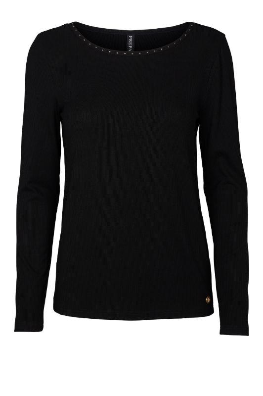 Prepair Ivy t-shirt  i Sort langærmet basic med nitter