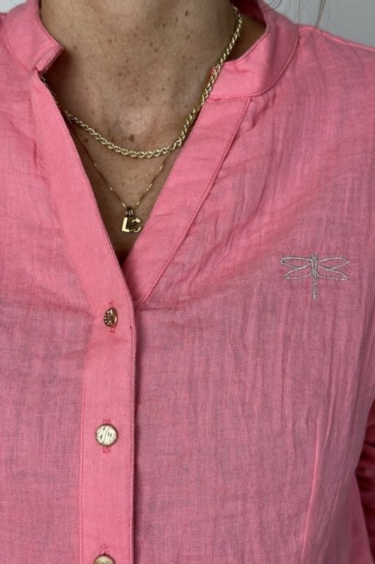 Gaspar Palermo shirt I Koral bluse i blødt bomuld