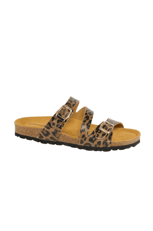 Tim & Simonsen Amelia slip-in sandal | Leopard ruskind