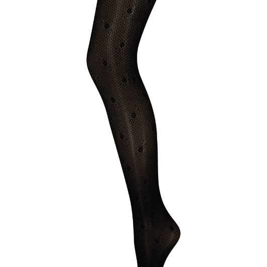 Sneaky Fox tights - Margot strømpebuks i net-look med prikker sort