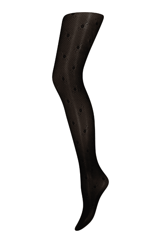 Sneaky Fox tights - Margot strømpebuks i net-look med prikker sort