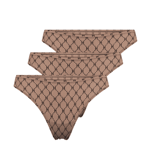Hype the Detail 3 pak microfiber string trusser nude