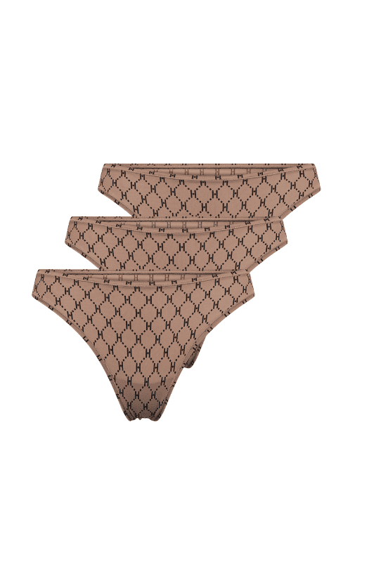 Hype the Detail 3 pak microfiber string trusser nude