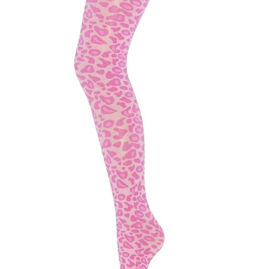 Hype the Detail strømpebukser leoprint i pink