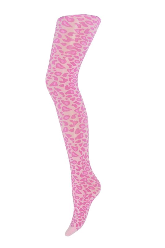Hype the Detail strømpebukser leoprint i pink