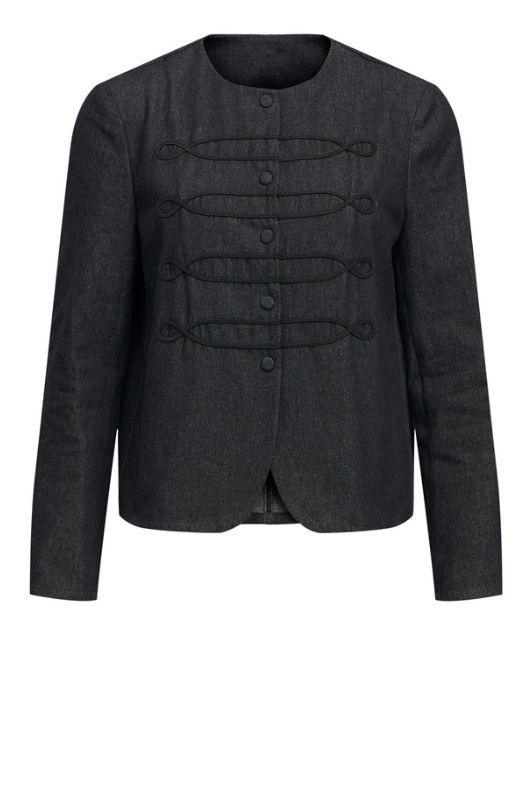 Object Marin grå denim jakke med fine knappelukninger