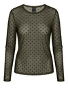 Luxzuz Dot mesh t-shirt I Army prikket meshbluse