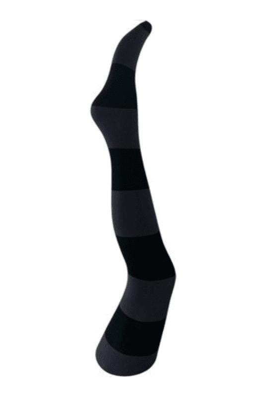A MOÍ Inge Wide stripe | Strømpebuks grå & Sort | Perfekt under kjolen