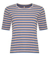 Ofelia Silje t-shirt | Ribbet stribet t-shirt i blå og rosa I Dresslab