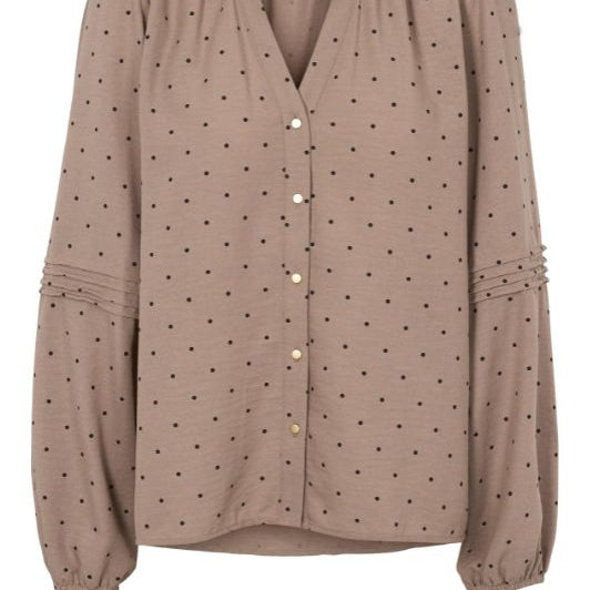 Prepair Harriet bluse I Sand med sorte prikker I Dresslab