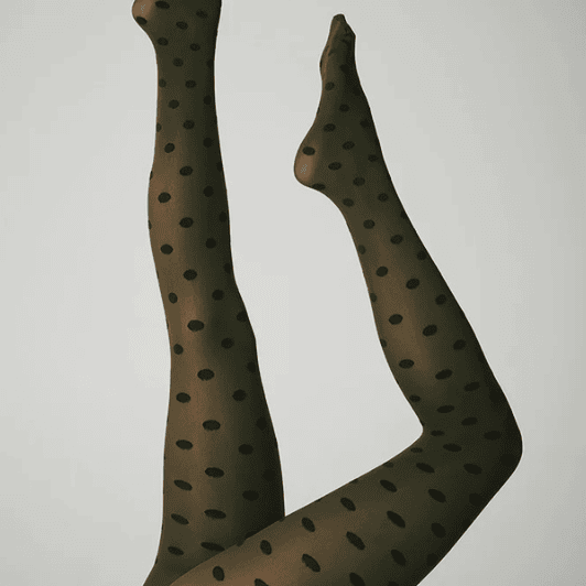 Sneaky Fox tights - Sibyl strømpebuks prikket flaskegrøn og sort