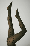 Sneaky Fox tights - Sibyl strømpebuks prikket flaskegrøn og sort
