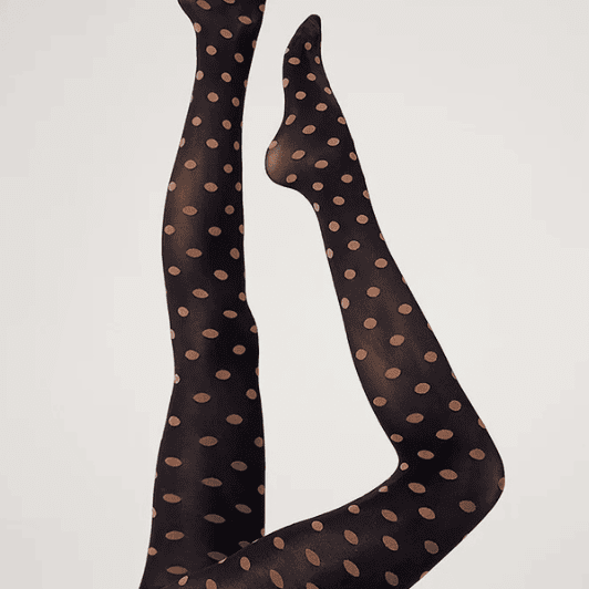 Sneaky Fox tights - Sibyl strømpebuks prikket sort og kastanje