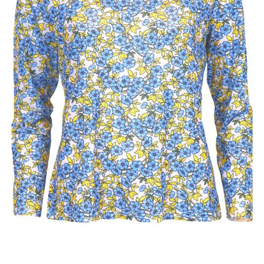 Ofelia Gladis Blouse | Meshbluse | Lyseblå & gul blomst