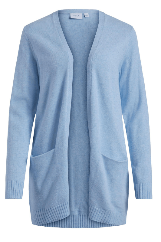 VILA Viril Cardigan kort | Lækker blød strikcardigan i flot lyseblå farve | Bestseller