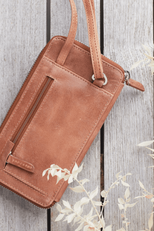 Corium Mobiltaske i ægte skind I vintage-brun