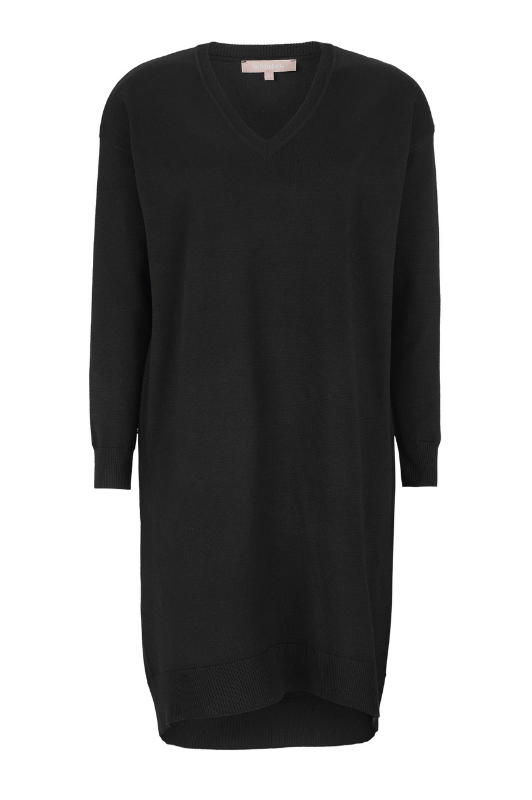 Soft Rebels Lea dress | Strikkjole med v-hals sort