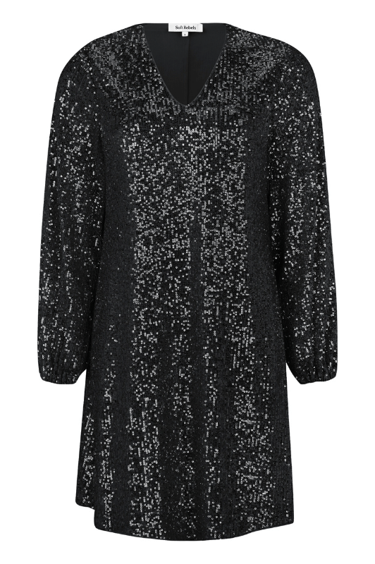 Soft Rebels Aviana Dress | Festlig kjole med pailletter i sort