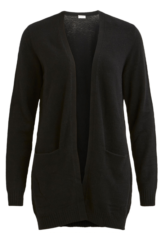 VILA Viril Cardigan kort | Lækker blød strikcardigan i klassisk sort | Bestseller