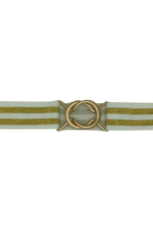 Just d'lux Lurex belt | Elastikbælte | Hvid/guld striber