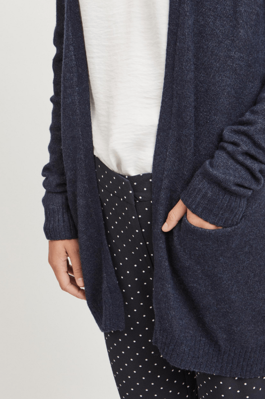 VILA Viril Cardigan kort | Lækker blød strikcardigan i klassisk marineblå | Bestseller