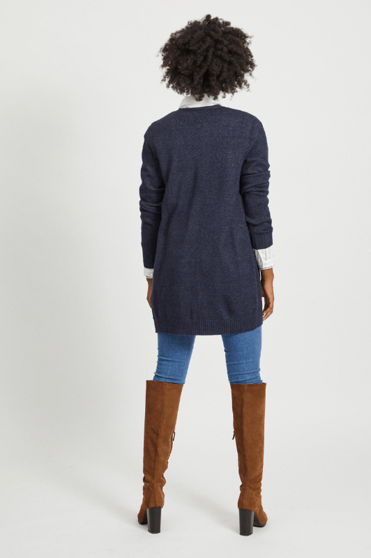 VILA Viril Cardigan kort | Lækker blød strikcardigan i klassisk marineblå | Bestseller