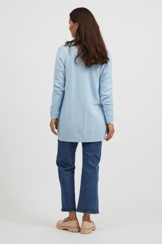 VILA Viril Cardigan kort | Lækker blød strikcardigan i flot lyseblå farve | Bestseller