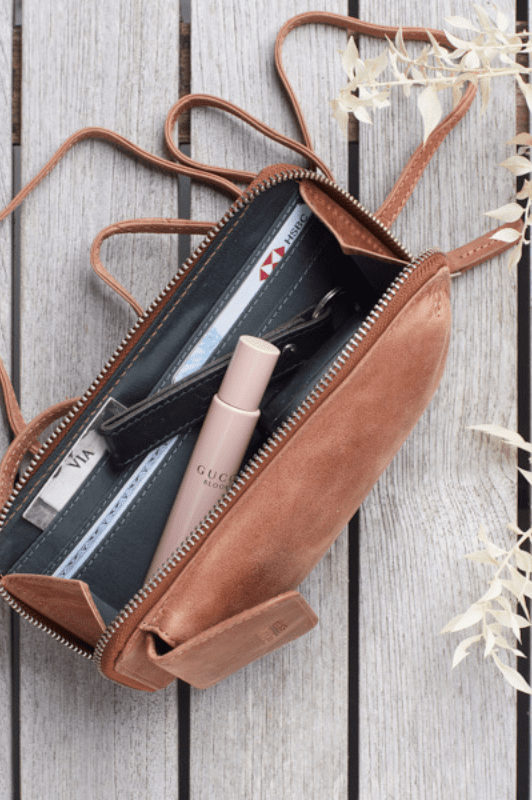 Corium Mobiltaske i ægte skind I vintage-brun