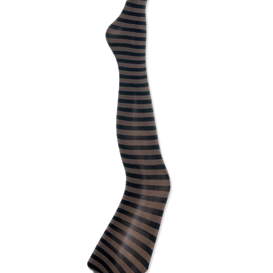 A MOÍ Vilma Stripe | Strømpebuks Vilma stribet brun/sort | Perfekt under kjolen