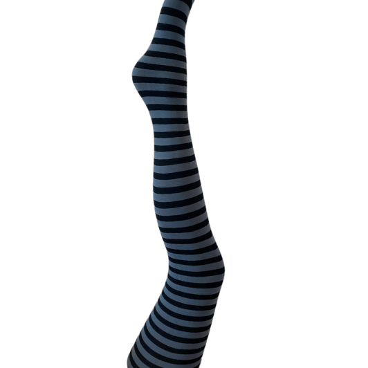 A MOÍ Nini Stripe | Strømpebuks stribet grå/sort | Perfekt under kjolen